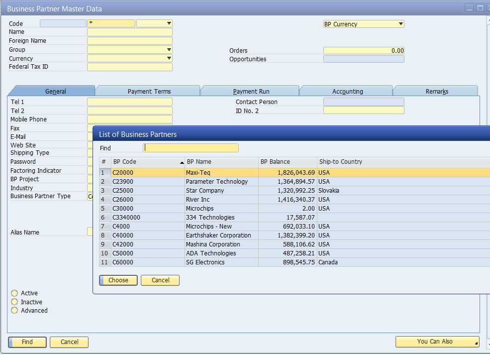 Form Search for SAP Business One Reporting