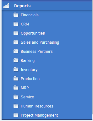 Report Menu for SAP Business Reporting
