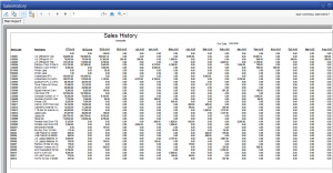 Sales History Item Report